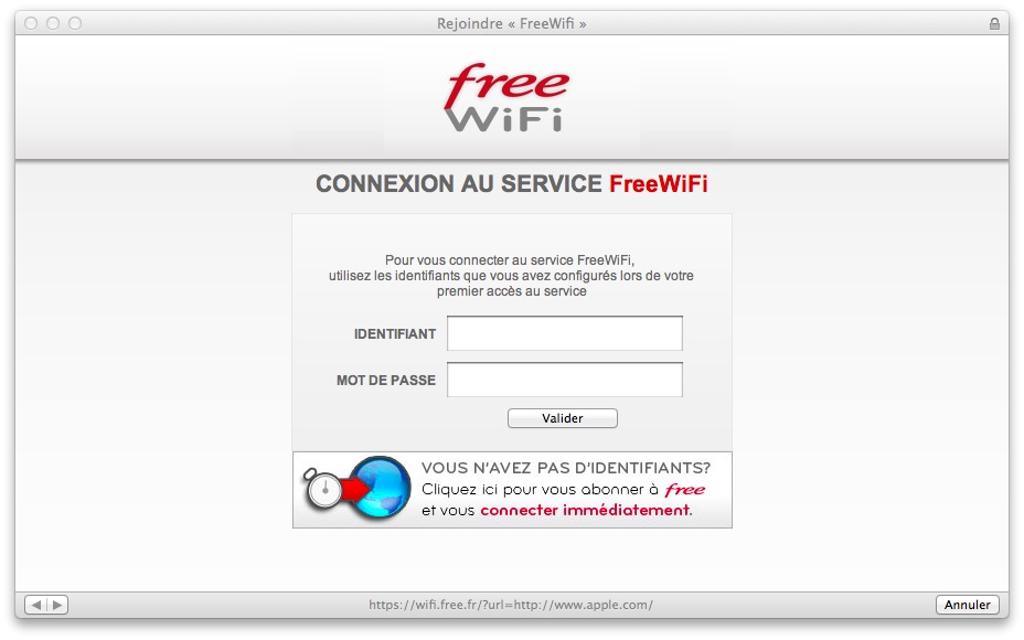 Page De Connexion Free Wifi